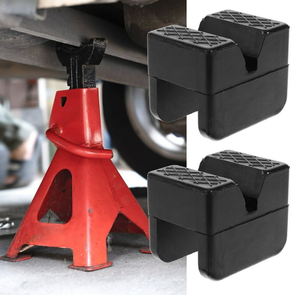 FRCOLOR 2 Pcs Outdoor Jack Stand Pads Rubber Block Sturdy Jack Pad 6x5cm Black
