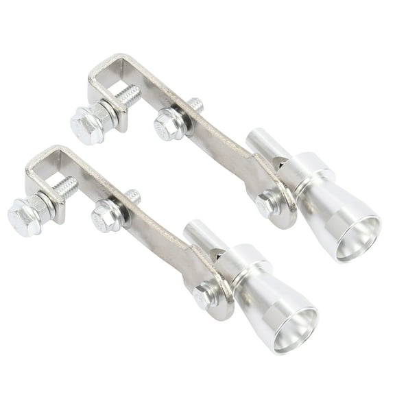 Unique Bargains 2pcs S Size Silver Tone Universal Turbo Sound Whistle Muffler Exhaust Pipe Car Auto Roar Maker
