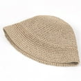 thumbnail image 4 of Sombrero de paja para mujer, sombrero de pescador tejido, sombrero de playa, gorra plegable, gorras de verano, sombrero de pescador para mujer, 4 of 5