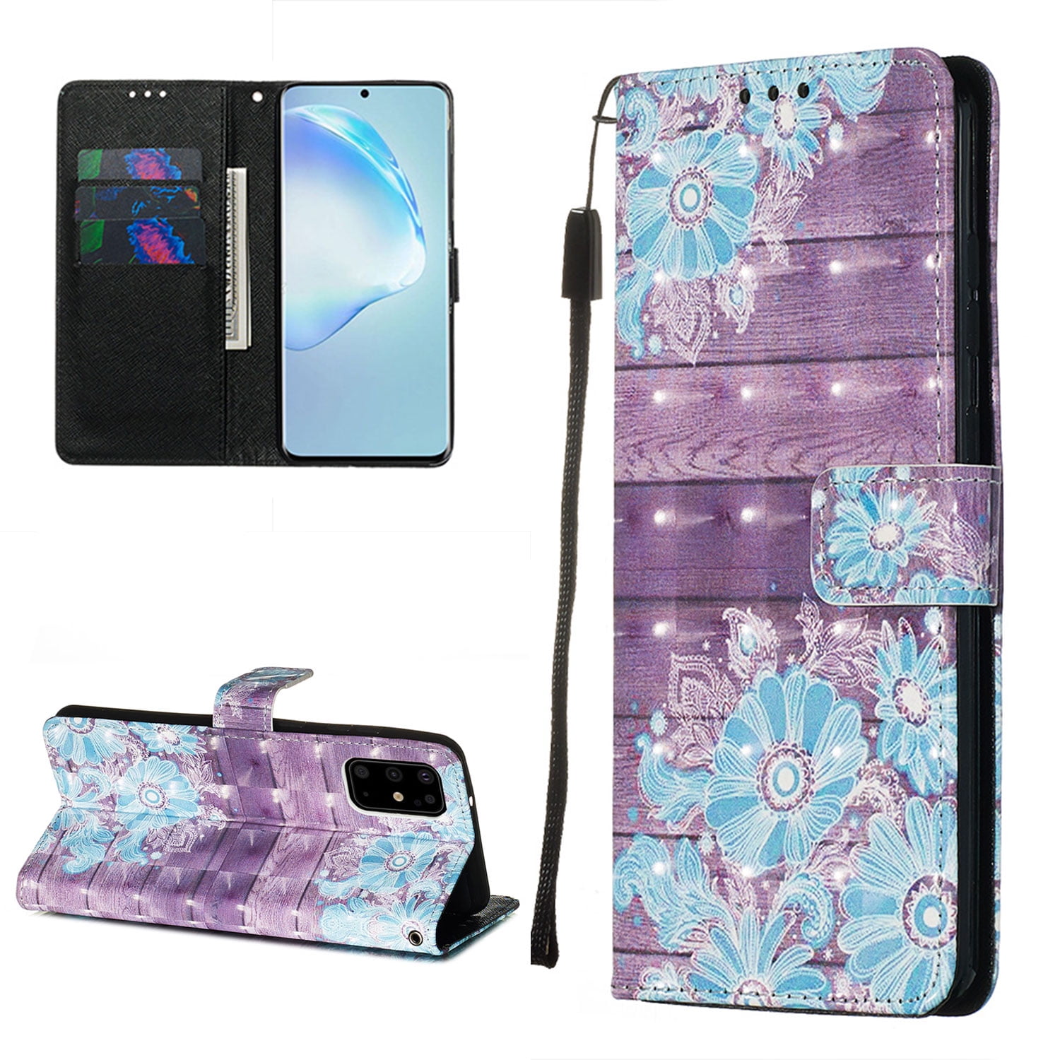 Allytech Galaxy S20 5G Wallet Case, Slim 3D PU Leather Folio Flip Stand