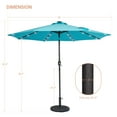 thumbnail image 2 of ACEGOSES LED Outdoor Patio 9′ Circle Deck Market Umbrella, Solar Lights Table Umbrellas With Non-Fading solution-dyed Canopy Turquoise blue, 2 of 8