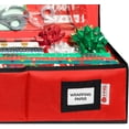 thumbnail image 2 of HOLDN' STORAGE Wrapping Paper Storage Container, Fits 27 Rolls Gift Wrap, Extra Pockets for Ribbons & Bows, Underbed Storage - Red, 2 of 9