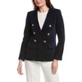 thumbnail image 3 of English Factory womens  Structured Lapelless Textured Jacket, xs, Blue, 3 of 4