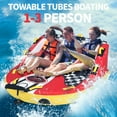 thumbnail image 4 of Coumy Towable Tubes for Boating, 1-3 Riders Boat Tube for Tubing, Tubes for Boats, Inflatable Pull Boats, Water Tube, Full Nylon Cover, Towable Rider Deck for Water Sports, Boating, Waterskiing, 4 of 9