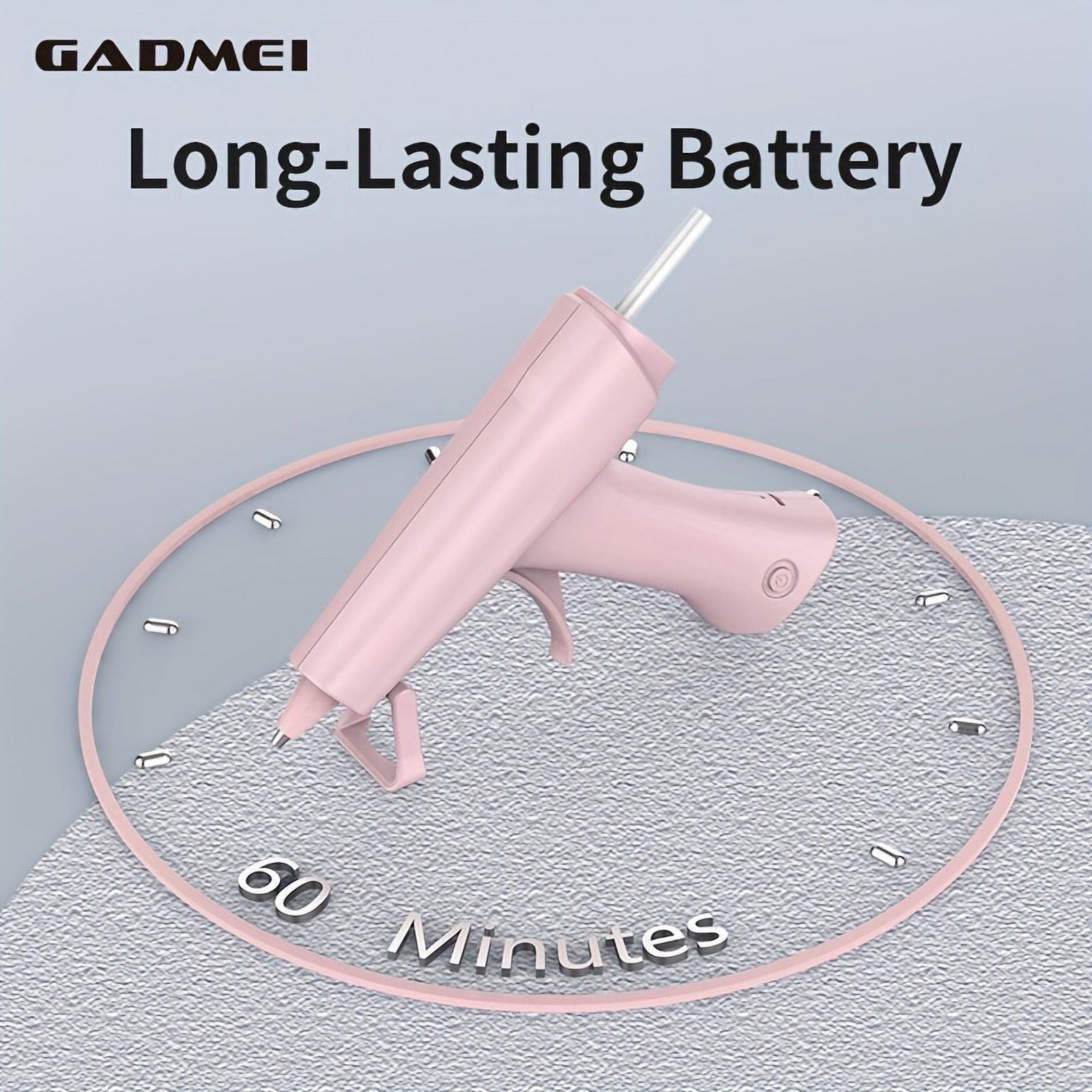LEEYNEER Portable Hot Melt Glue Gun with 2600mAh Rechargeable Battery  USB Charging  10 Glue Sticks Included  Fast Heating and No Cord
