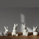 thumbnail image 3 of Figuritas de conejo de cerámica Toystoory Decoración blanca pura, 3 of 6