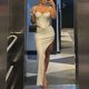 thumbnail image 5 of Falda Traje básico de 2 piezas sin espalda para mujer, ropa asimétrica sin mangas para fiesta de cóctel Ygjytge Blanco T L para Mujer, 5 of 6