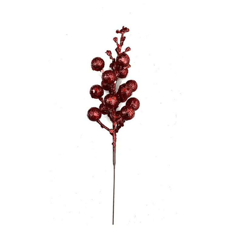  WsCrofts 12Pcs Artificial Red Berries Stems, 13.5