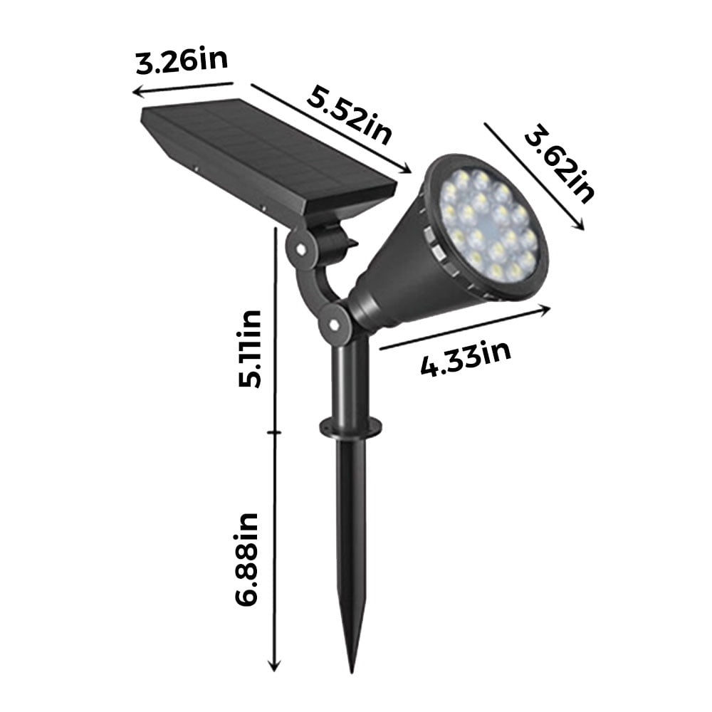 HAOAN Solar Spot Lights Outdoor, 18 LEDs Beads, Auto On/Off, IP67 Waterproof Solar Yard Spotlight Landscape Lighting Garden Wall Lights(Multi-colored)