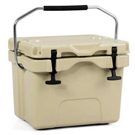 Costway 16 Quart Cooler Portable Ice Chest Leak-Proof 24 Cans Ice Box for Camping