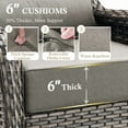 thumbnail image 4 of Opohoro 5 Pieces Outdoor Conversation Set with 43" Rectangular Fire Pit Table, Gray Rattan Furniture Set with Swivel Rocker Chairs, Gray for Patio Backyard Deck, 4 of 15