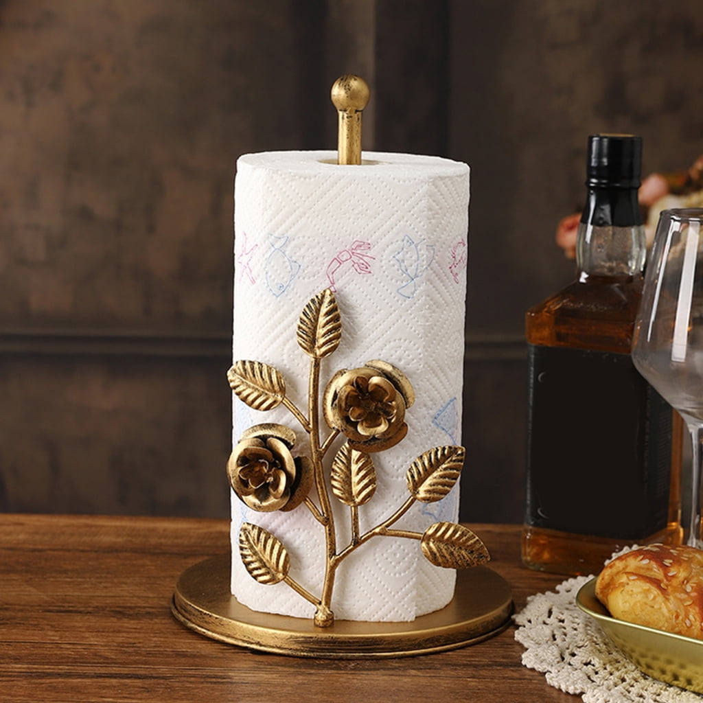 7829 Rusts Proof Iron Paper Towel Holder Freestanding Towel Stand Not Drill Need Easy to Use for Kitchen & Bathroom Areas