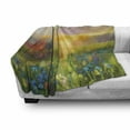 thumbnail image 3 of Art Soft Flannel Fleece Throw Blanket, Dandelion Cornflower Daisy Blooms in the Meadow Field Before Sunset Spring Landscape, Cozy Plush for Indoor and Outdoor Use, 70" x 90", Multicolor, by Ambesonne, 3 of 6