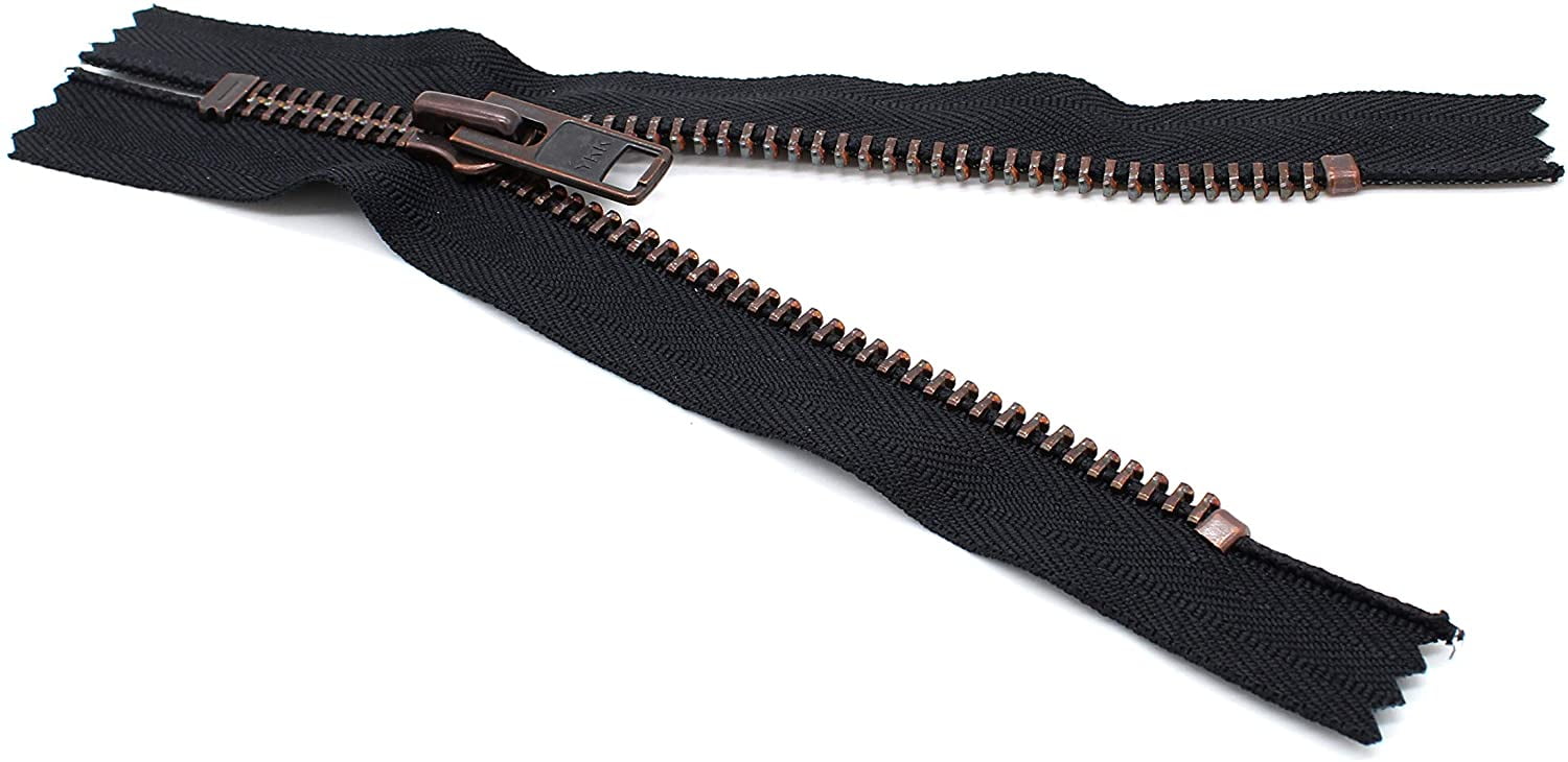 YKK Sale 7" Exposed Zippers YKK 10 Extra Heavy Duty, Antique Copper