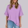 thumbnail image 2 of Womens Summer Tops Cotton Red Shirts for Women Trendy Crew Neck Tops Grey Clearance Deals, 2 of 6