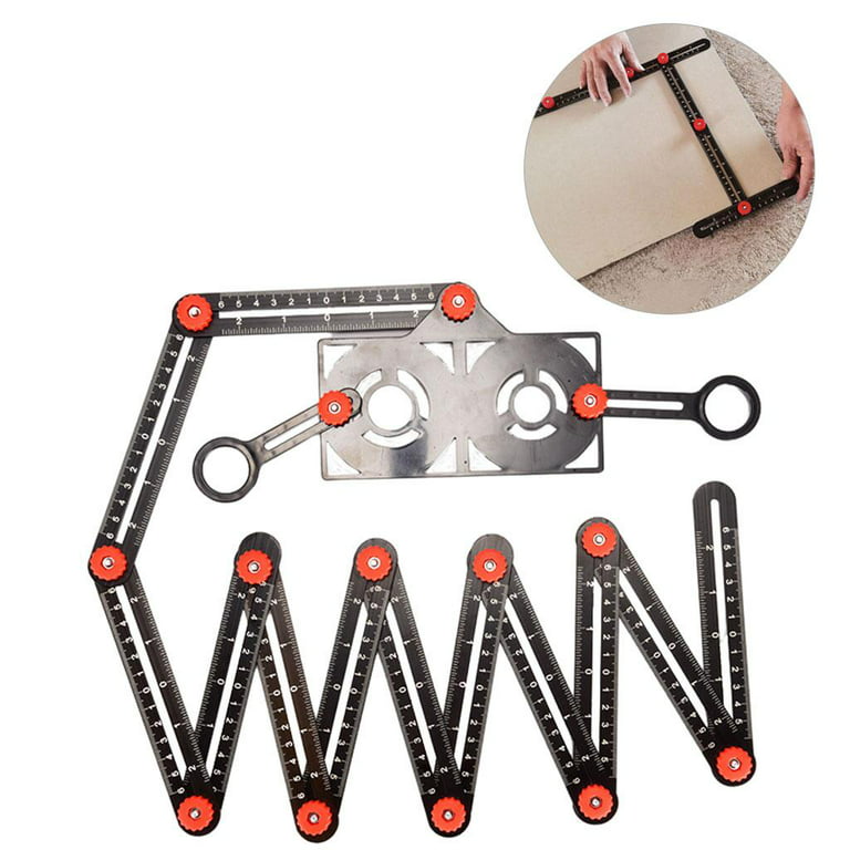 Adjustable Multi Angle Measuring Ruler Drill Tile Tools Template Tool Folding Ruler for Carpenters DIY Layout Tools Measuring Fold, Single Section