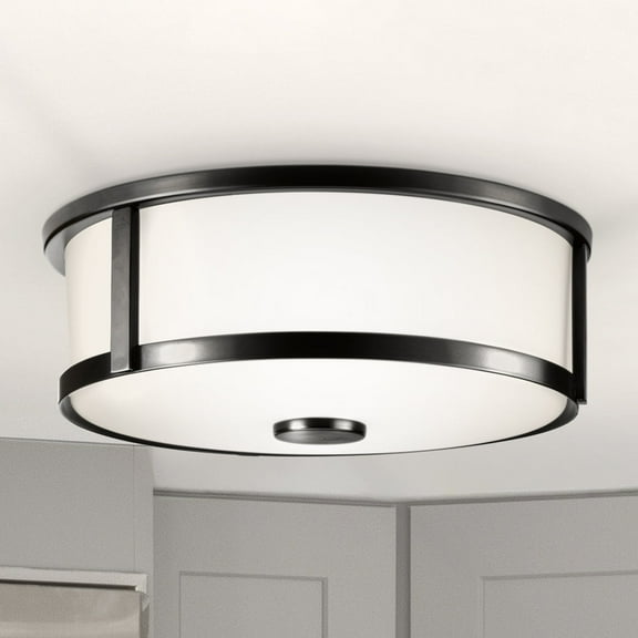 Luxury Modern Farmhouse Ceiling Light, Matte Black, UHP4599