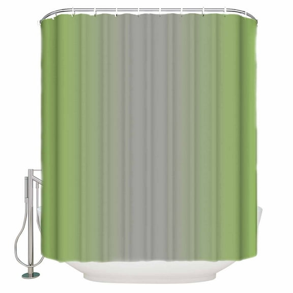 Fabric Shower Curtain Abstract Ombre Emerald Green and Grey Gradient Shower Curtains with 12 Hooks Waterproof Machine Washable Bath Curtains for Bathroom, 36 x 72in