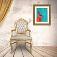 thumbnail image 3 of Fab Funky 15x18 Gold Ornate Wood Framed with Double Matting Museum Art Print Titled - Too Hip To Hop Blue, 3 of 4
