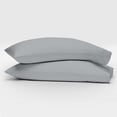 thumbnail image 2 of 100% Cotton Percale Pillowcases Cool & Crisp Standard Light Gray by Color Sense, 2 of 13