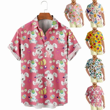 

Easter Graphic Hawaii Shirts Printed Breathable Clothing Apparel for Men Women
