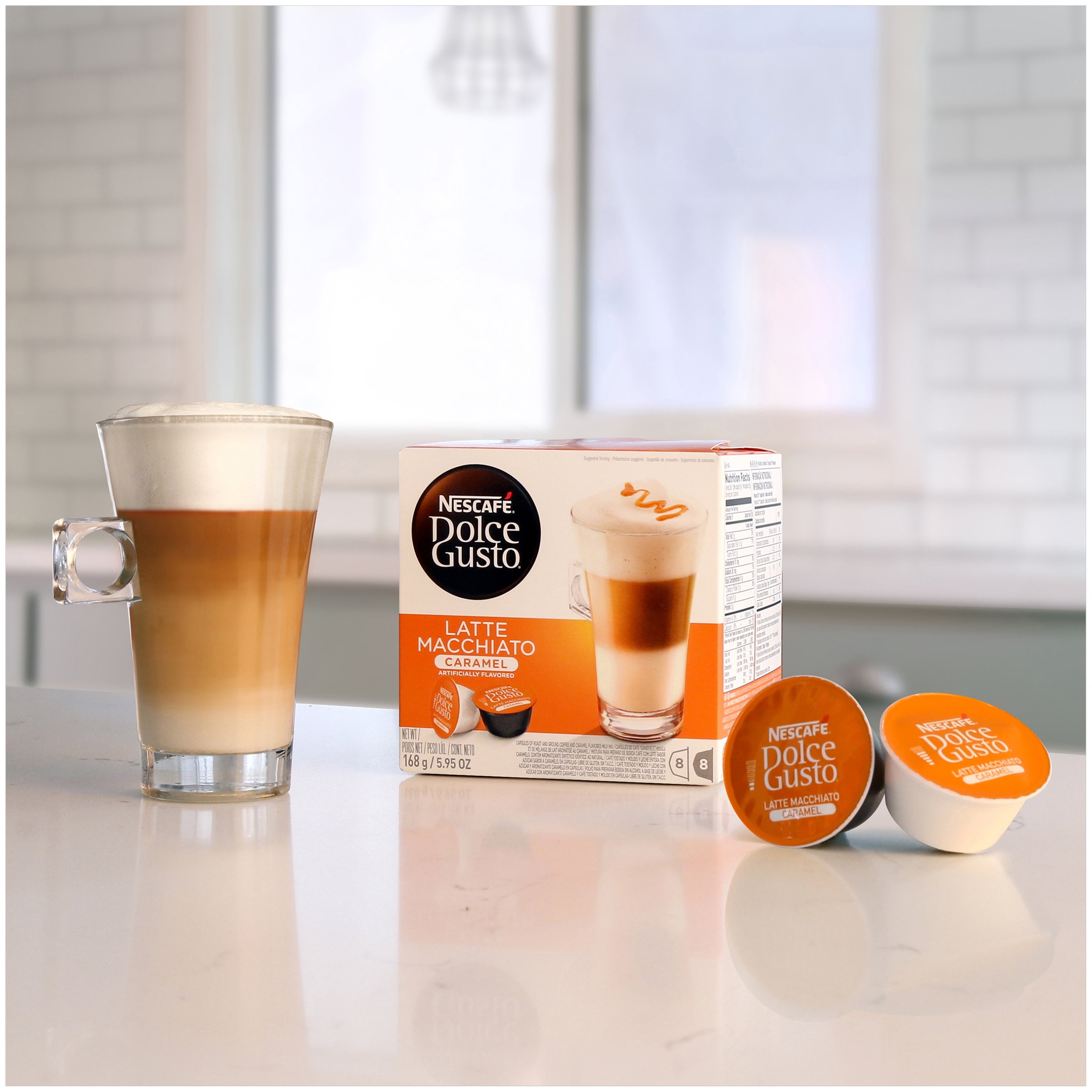 Kavos kapsulės NESCAFE Dolce Gusto Caramel Latte Macchiato, 8+8