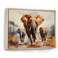 thumbnail image 2 of Designart "Elephants in African Prairies III" Animals Floater Framed Canvas Art Print, 2 of 7