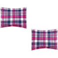 thumbnail image 4 of Sapphire Home 3pc Twin Size Kids Girls Teens Comforter Set w/Sham & Decorative Toy Pillow, Plaid Checks Stripe Hot Pink Girls Kids Comforter Bedding Set, Twin 3pc Checks Pink, 4 of 5