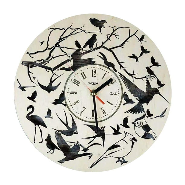 Reloj de pared retro creativo Relojes analógicos de cuarzo Decoración de Aves