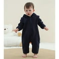 thumbnail image 4 of HNMKIU Baby Bear Baby Romper Jumpsuit Outfit Girls Boys Winter Hooded Snowsuit for Navy,0-3 Months, 4 of 4