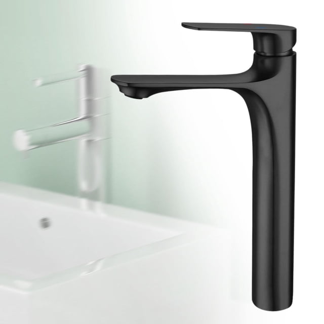 Grifo para fregadero de cocina, grifo para lavabo, fácil instalación, grifo para lavabo en frío y caliente para cafetería, tienda, comercial, baño, ba Negro