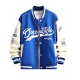 thumbnail image 1 of Baseball Jackets Letter Print Men's Streetwear Tops Patchwork Style, 1 of 6