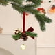 thumbnail image 2 of xihome Adorno colgante de campanilla de viento con lazo navideño de franela afelpada para decorar el rbol de Navidad y fiestas., 2 of 6
