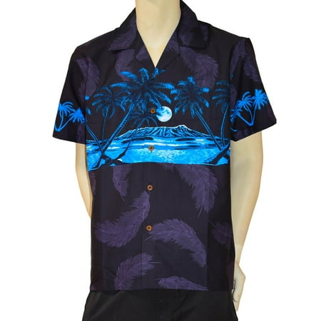 Favant Palm Tree Band Men's Short Sleeve Hawaiian Aloha Shirt