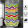 thumbnail image 4 of FREEAMG Shower Curtain,Colorful Striped Seamless Bathroom Curtain, Waterproof Fabric Shower Curtain for Bathroom Hotel Decoration, 60x72 inches, 4 of 6