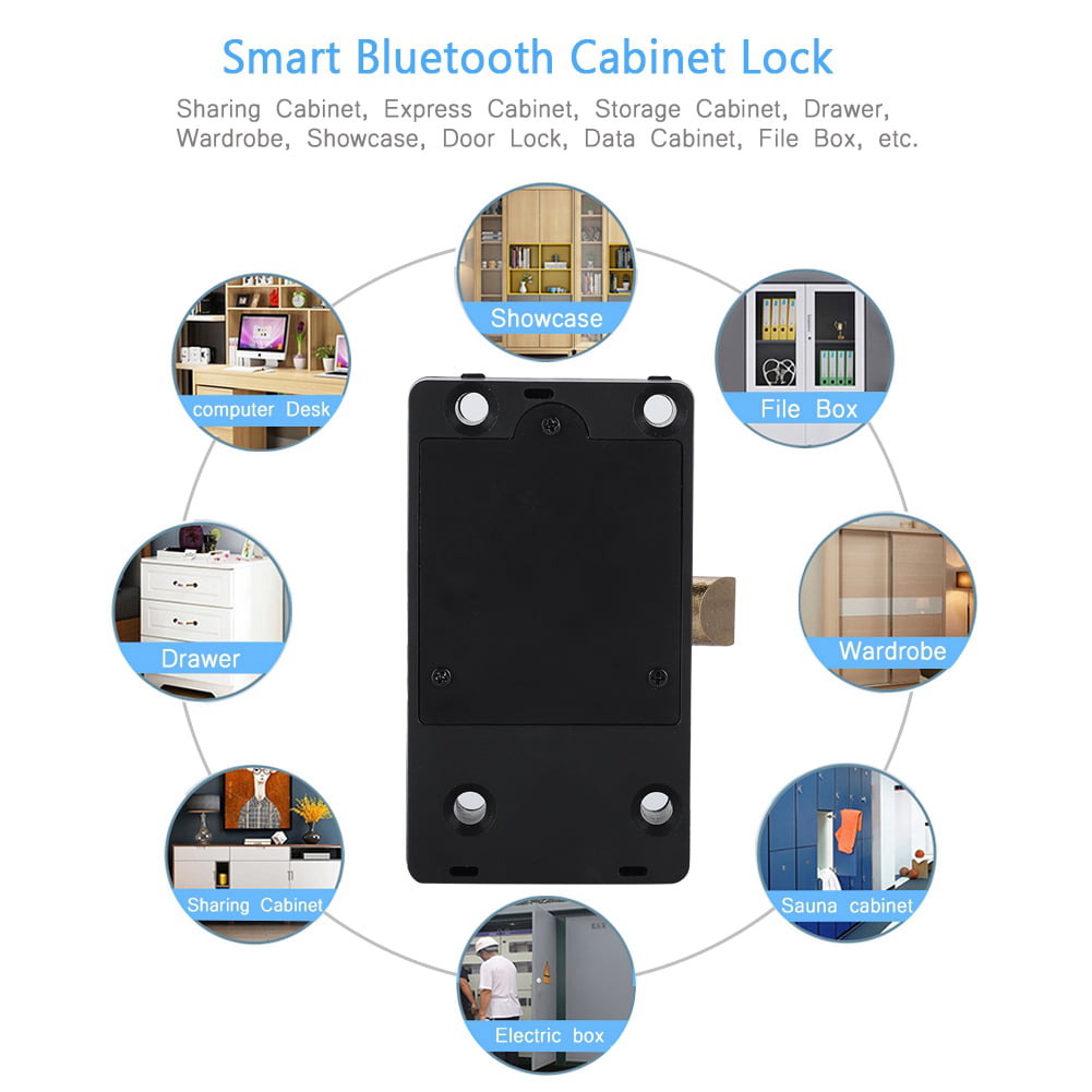 Otviap Smart Bluetooth Cabinet Drawer Lock Unmanned Container Lock With English Manual Cabinet Lock Bluetooth Lock Walmart Com Walmart Com