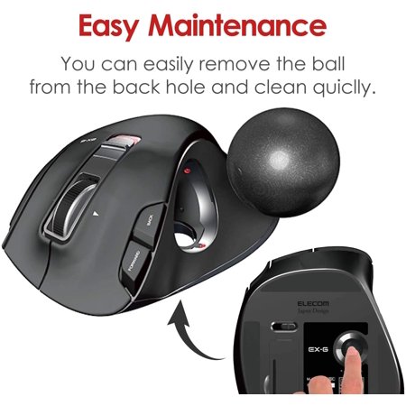 Elecom M Xt3drbk Wireless Trackball Mouse 6 Button Tilt Function Black Walmart Canada
