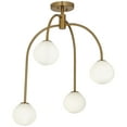 thumbnail image 2 of Possini Euro Design Clara 26" Mid Century Modern 4-Light Semi Flush-Mount Ceiling Light Fixture Kitchen Foyer Warm Brass Finish, 2 of 9