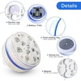thumbnail image 4 of Submersible LED Lights with Magnet, IP68 Waterproof Underwater Pool Led Lights with 13 LEDs, 4 Suction Cups and 164FT/50M RF Remote, Battery Operated with 16 Color Changing Shower Lights, 4 of 7