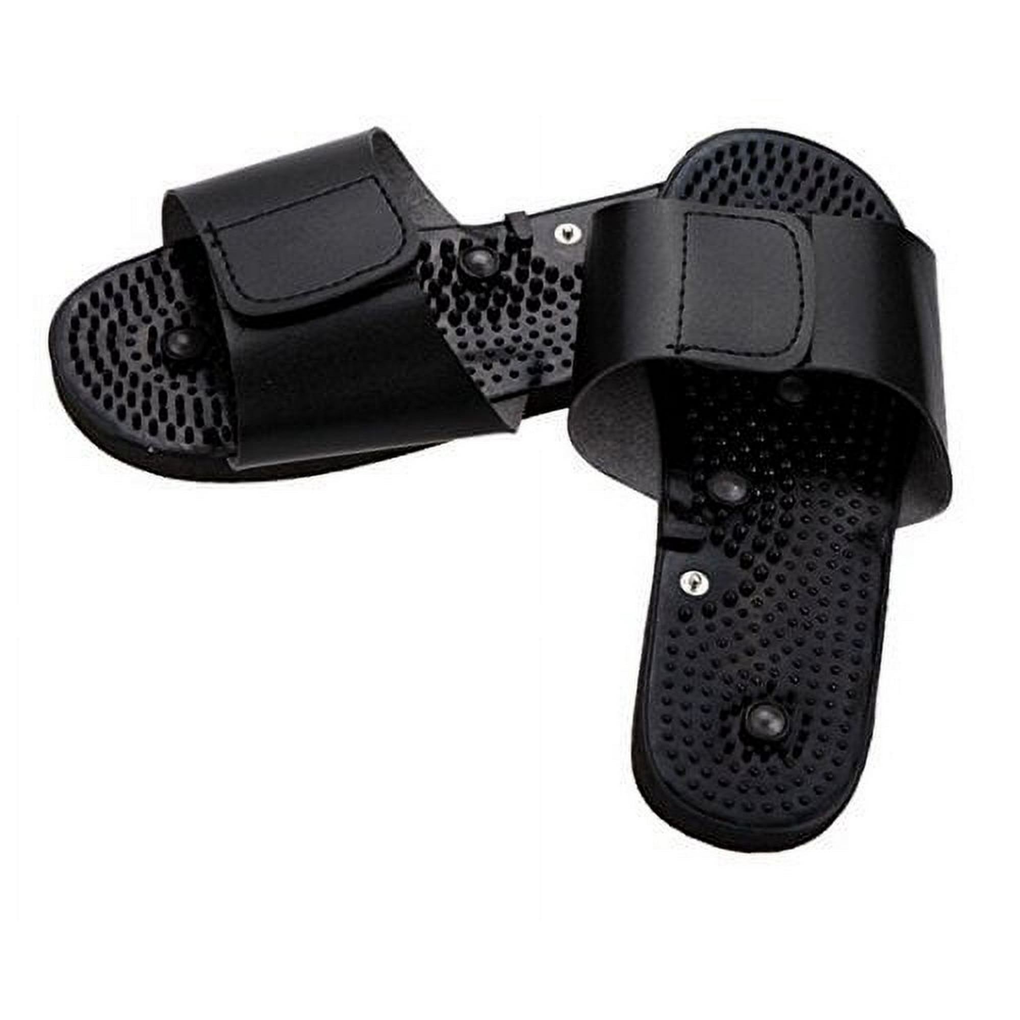 TENS Unisex Foot Massager Slippers, Open Toe Black