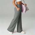 thumbnail image 7 of Hurxie Wide Leg Pants for Women High Waisted Soft Stretchy Comfy Lounge Casual Flowy Palazzo Trousers Gray,M, 7 of 7