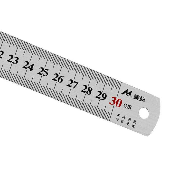 20/30/50cm Stainless Steel Double Side Straight Ruler Centimeter Inches Scale Precision Tool School Stationery Ruler Measuring Stainless Tool Plastic