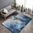 thumbnail image 2 of Area Rugs For Living Room Decor - Majestic Blue Flower Deer Anti Slip Throw Washable Rugs 3x5 For Bedroom, Soft Indoor Carpet For Bedroom Living Room 60x39In, 2 of 5