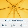 thumbnail image 5 of 9ft Outdoor 1S Push-Up Patio Umbrella - Market Table Pool Deck Umbrella UPF50+ UV Protection with 6 Sturdy Ribs for Balcony, Garden, Lawn, Backyard (Light Yellow), 5 of 14