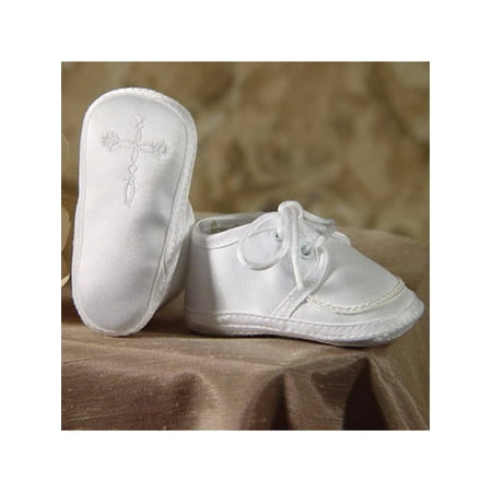 Little Things Mean A Lot Baby Boys White Satin Celtic Cross Oxford