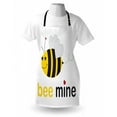 thumbnail image 4 of Honey Bee Apron, Bee Mine Romantic Cartoon Concept Heart Shaped Wings, Unisex Kitchen Bib with Adjustable Neck for Cooking Gardening, Adult Size, Yellow Charcoal Grey, by Ambesonne, 4 of 4