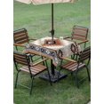 thumbnail image 5 of Outdoor Tablecloth with Umbrella Hole, Brown Gray Boho Spillproof Waterproof Outdoor Table Cover, Southwestern Ethnic Abstract Geometric Patio Tablecloths for Party/Garden/Picnic, Square 54"x54", 5 of 9