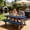 Light Blue, variant on CCWADH Three Piece Picnic Table Cover Set - Liquid Blocking, Wipeable Protection for Outdoor Dining & Camping