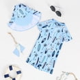 thumbnail image 2 of KPOPLK Baby Boy Girls Rash Guard Swimsuit Toddler Long Sleeve One Piece Zipper Bathing Suit Infant Swimming Suit(Sky Blue,6-12 Months), 2 of 5