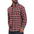 thumbnail image 4 of INSPIRE CHIC MMen's Plaid Shirt Long Sleeve Button Down Chest Pocket Casual Top S Red, 4 of 6